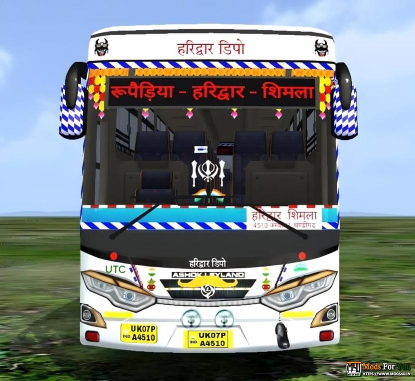 UTC Ashok Leyland Bus Livery/Skin, Uttarakhand Parivahan Nigam mod addon
