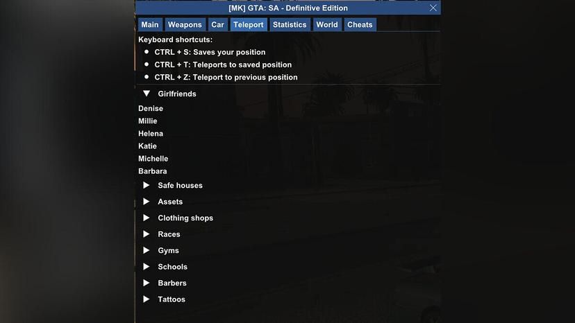 Cheat menu addon