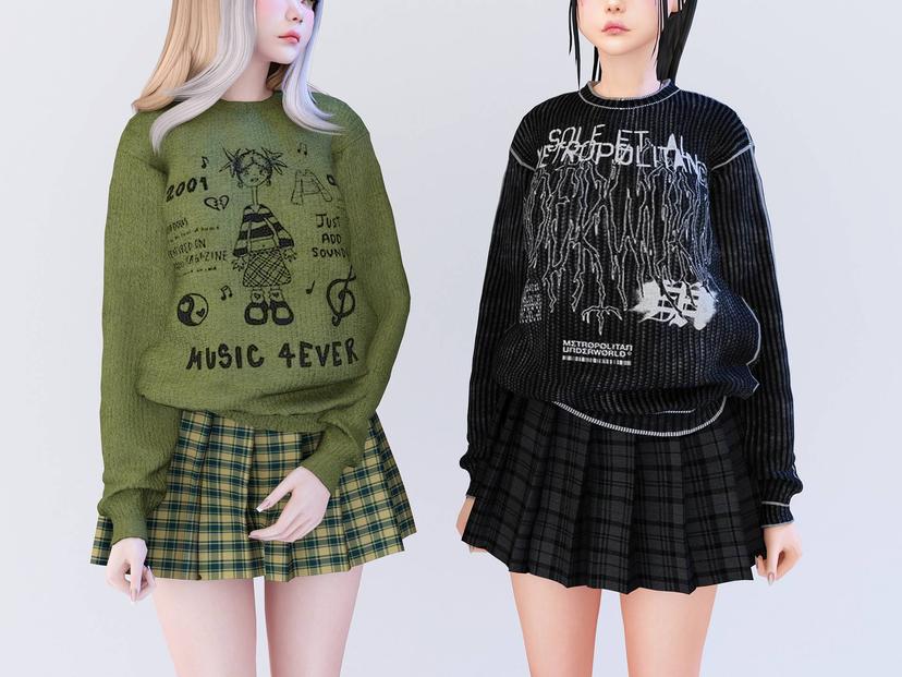 Sweatshirt With skirt addon