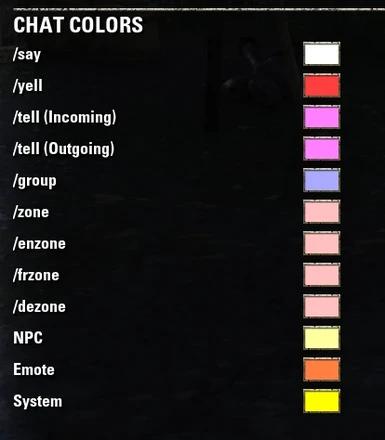 Цвета чата World of Warcraft addon