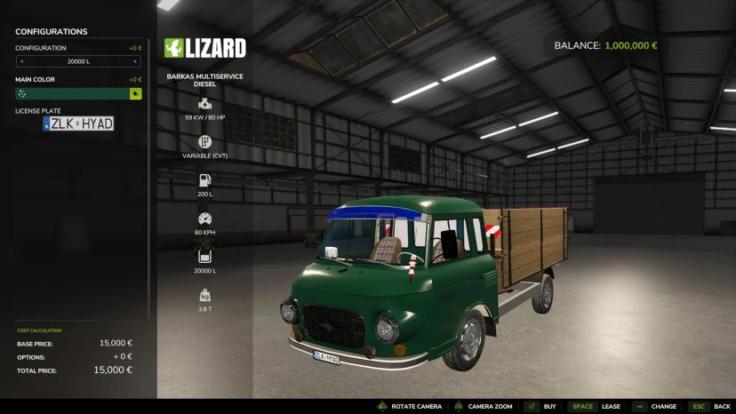 Modificação multisserviço Barkas addon