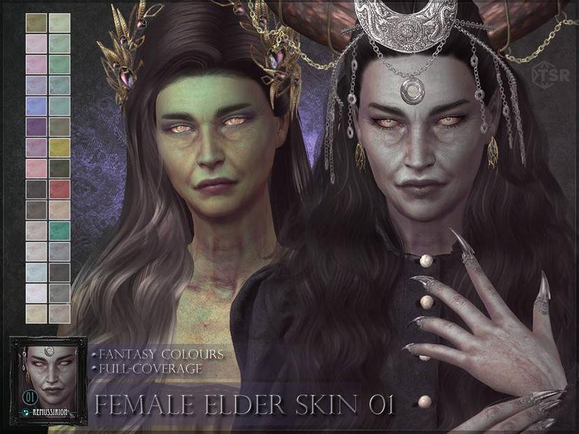 Mystical skin tone for older women "Female elder skin 01 - Fantasy version" addon