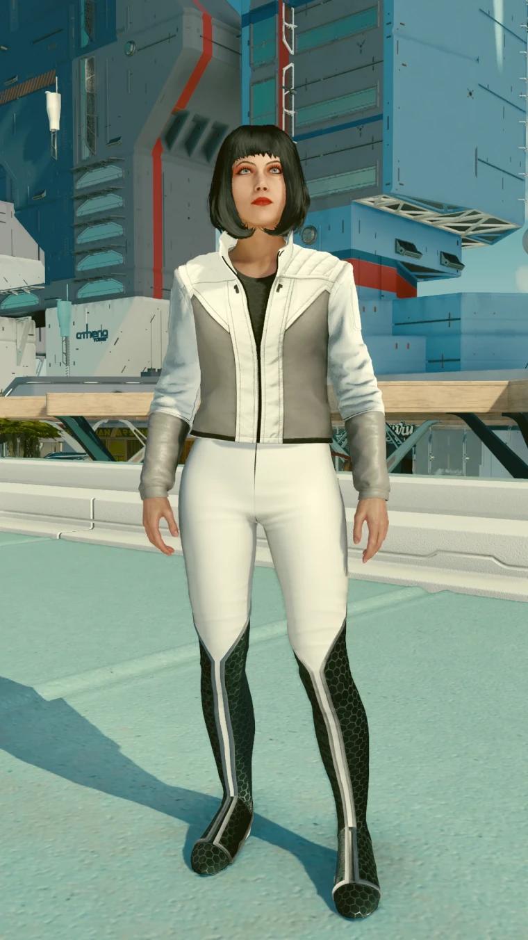 White leggings with jacket addon