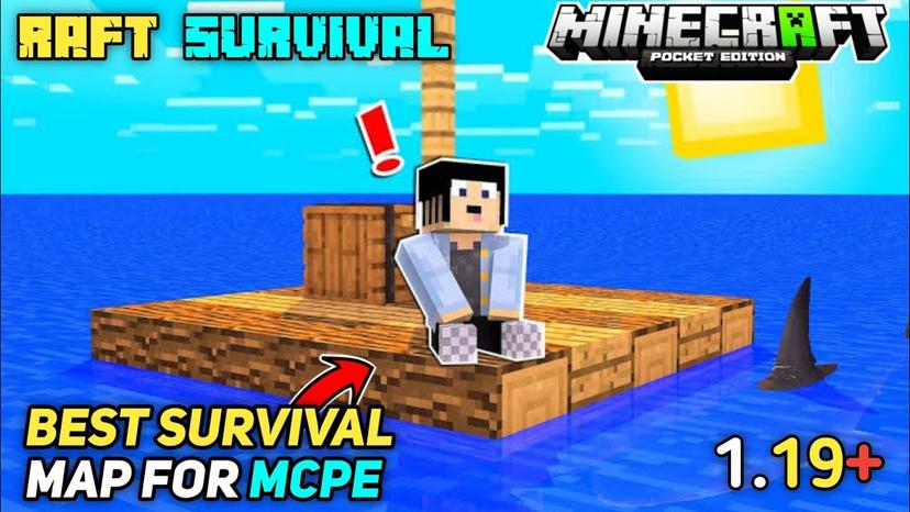 Raft Survival Map (1.21) – MCPE/Bedrock mod addon