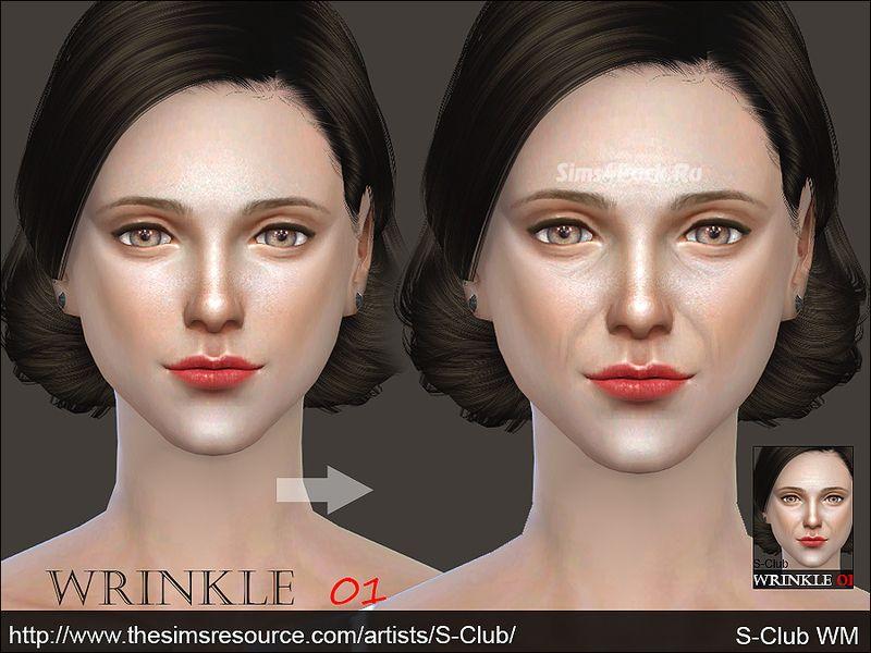 'WM ts4 Wrinkle 01' for Sims 4. addon