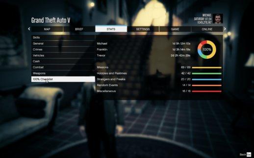 GTA 5 100% Saved Millionaire addon