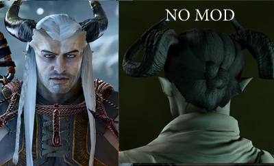 "Long hair of a Qunari man." addon