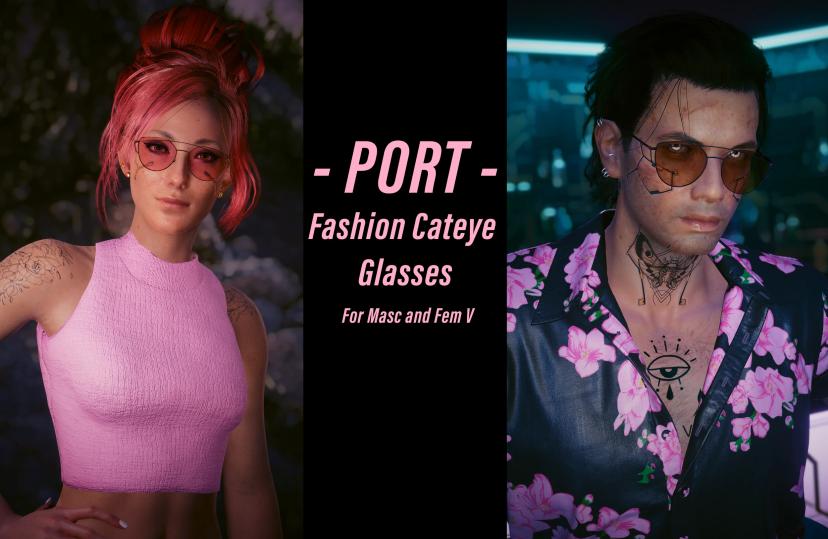 Fashionable glasses Cateye - PORT addon