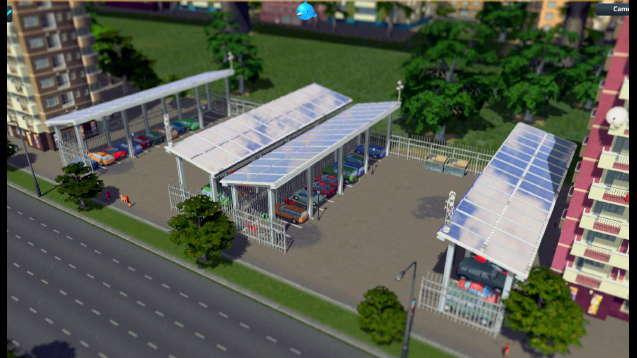 Building: Parking lot with solar panels 4x4 addon