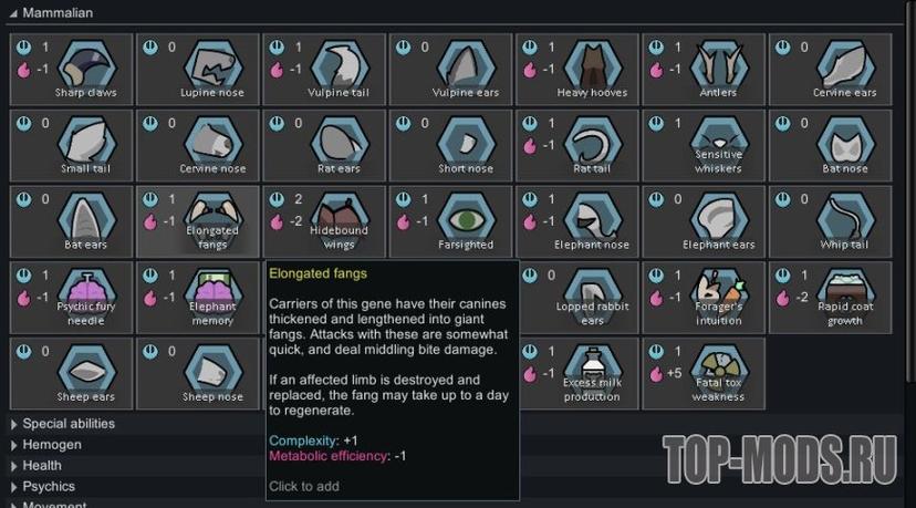 «Biotech Expansion - Mammalia» mod addon