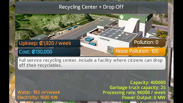 Building: Recycling center + landfill addon